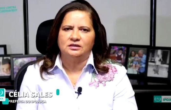 Célia Sales chegou a se emocionar durante pronunciamento/Foto: Reprodução de vídeo Célia Sales chegou a se emocionar durante pronunciamento/Foto: Reprodução de vídeo