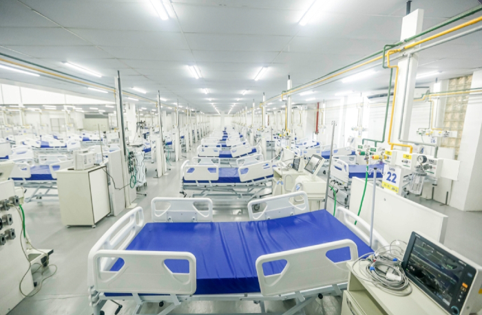 Hospital provis&oacute;rio tem 100 leitos de Unidade de Terapia Intensiva (UTIs) e outros 60 de enfermaria./Foto: Andr&eacute;a R&ecirc;go Barros/Divulga&ccedil;&atilde;o