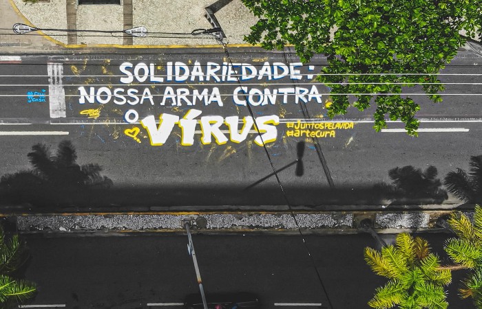 Mensagem pintada na Rua da Aurora/Foto: Andrea Rêgo Barros / PCR Mensagem pintada na Rua da Aurora/Foto: Andrea Rêgo Barros / PCR
