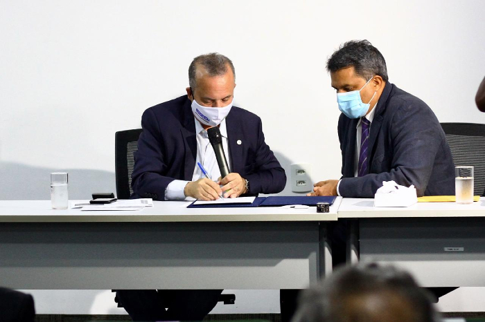 Ministro do Desenvolvimento Regional, Rogério Marinho, e presidente da CBTU, José Marques, liberaram investimento nesta segunda.