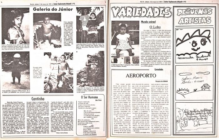 Páginas do Júnior na década de 1990