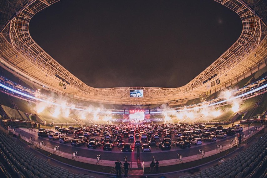 Interior do Allianz Parque durante show/Foto: @allianzparque/Reprodução Interior do Allianz Parque durante show/Foto: @allianzparque/Reprodução