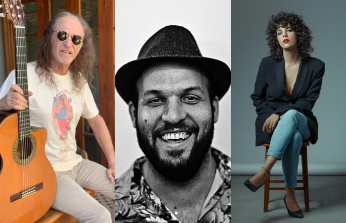 Alceu Valença e Céu estão entre os artistas confirmados no festival para ajudar Carranca (centro)/Foto: Alceu Valença, Fábio Carranca e Fábio Audi/Divulgação Alceu Valença e Céu estão entre os artistas confirmados no festival para ajudar Carranca (centro)/Foto: Alceu Valença, Fábio Carranca e Fábio Audi/Divulgação