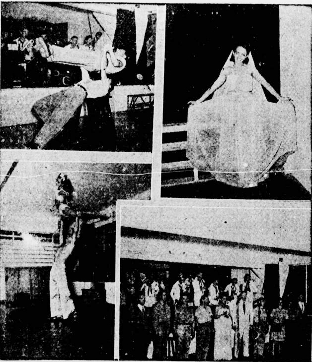 Noite de canções, acrobacias e bailados no Town Club, em 27 de agosto de 1944