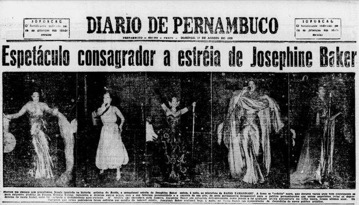 Capa com cobertura do show, em 18 de agosto de 1952