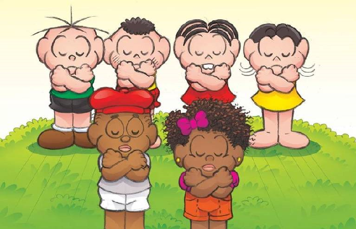 O cartunista Mauricio de Sousa desenhou Cebolinha, Cascão, Mônica, Magali, Jeremias e Milena fazendo o símbolo do Pantera Negra, super-herói do universo Marvel./Foto: Reprodução / Internet O cartunista Mauricio de Sousa desenhou Cebolinha, Cascão, Mônica, Magali, Jeremias e Milena fazendo o símbolo do Pantera Negra, super-herói do universo Marvel./Foto: Reprodução / Internet