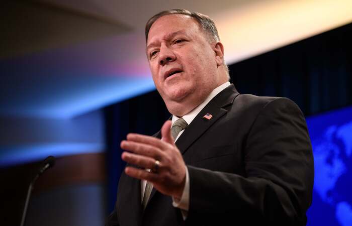 A informação foi dada pelo secretário de Estado dos Estados Unidos, Mike Pompeo/Foto: NICHOLAS KAMM / POOL / AFP A informação foi dada pelo secretário de Estado dos Estados Unidos, Mike Pompeo/Foto: NICHOLAS KAMM / POOL / AFP