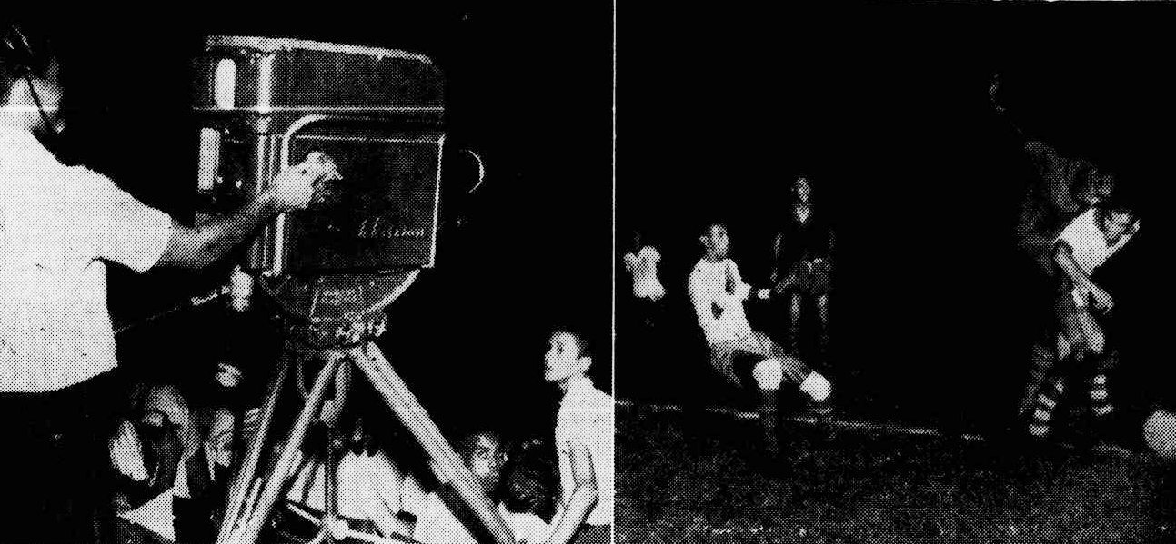 Camera-man cobrindo o jogo do Náutico em junho de 1960