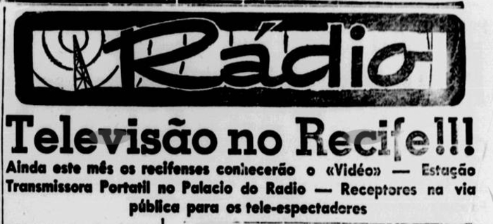 Primeiro anúncio da exibição no Recife, em 18 de outubro de 1954