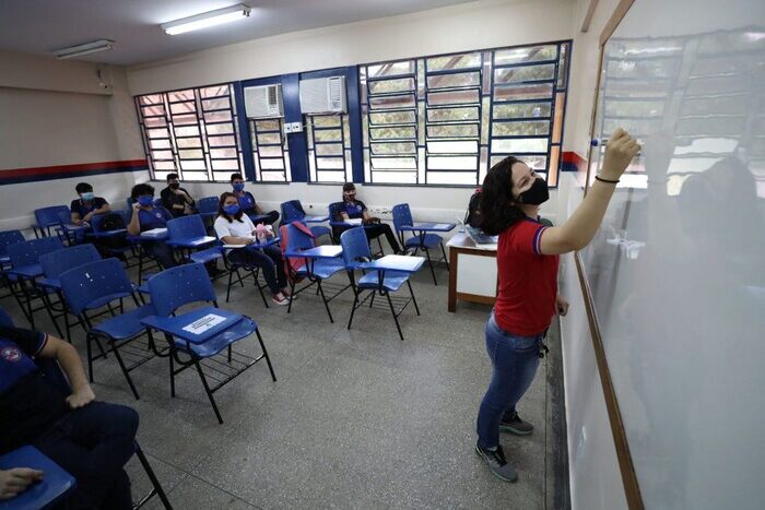 Amazonas foi o primeiro a retomar aulas no país. Foto: Tácio Melo/Secom-AM/ Amazonas foi o primeiro a retomar aulas no país. Foto: Tácio Melo/Secom-AM/