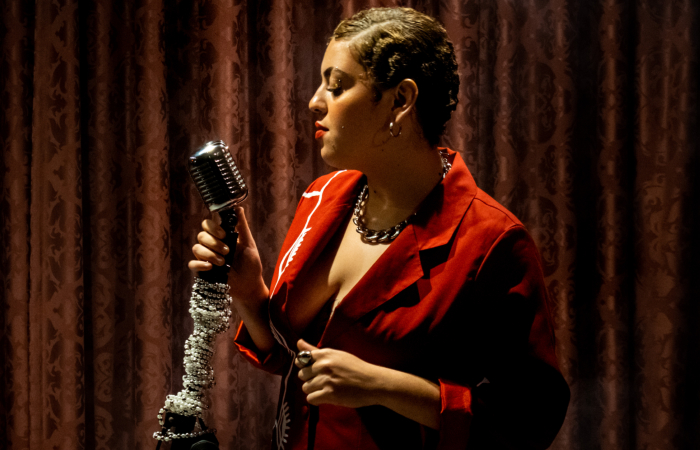 Bella Kahun nas gravações do clipe Sorte/Foto: Nathalia Tenório/Divulgação