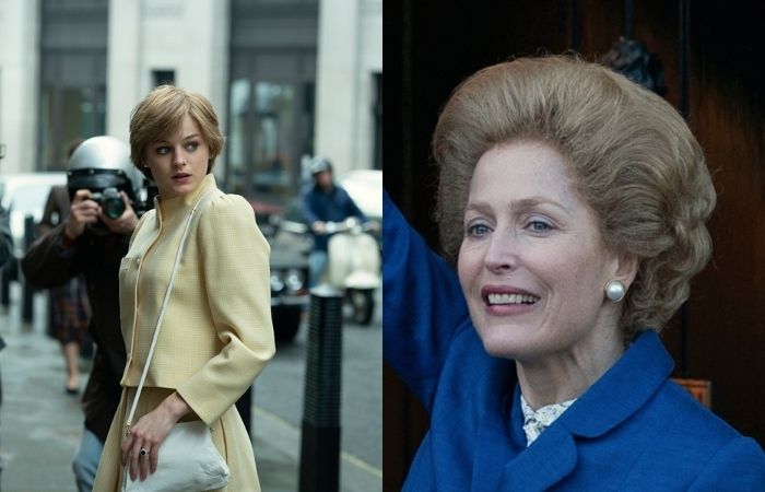 Emma Corrin é Lady Di, enquanto Gillian Anderson vive Margaret Thatcher/Foto: Divulgação Emma Corrin é Lady Di, enquanto Gillian Anderson vive Margaret Thatcher/Foto: Divulgação