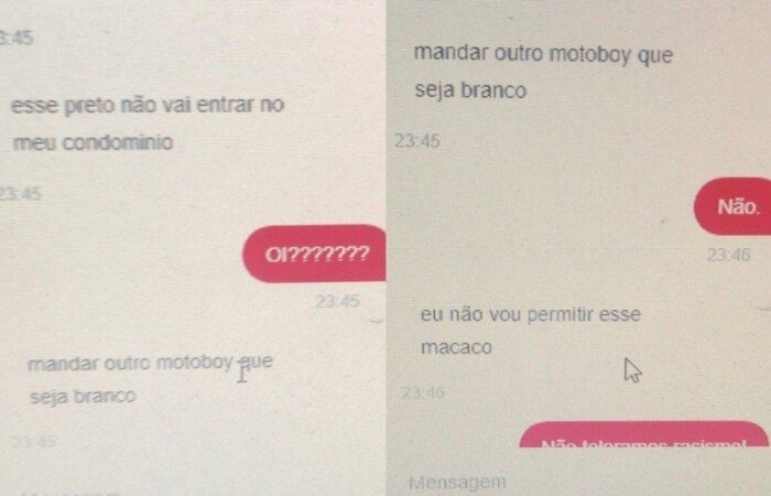 Dono de sanduicheria diz que cliente proibiu entrada de entregador em condomínio de luxo por ele ser negro/Foto: Reprodução Dono de sanduicheria diz que cliente proibiu entrada de entregador em condomínio de luxo por ele ser negro/Foto: Reprodução