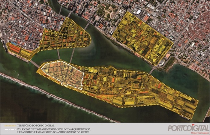 Porto Digital ocupa área no Centro do Recife e tem como proposta requalificar a região. (Foto: Porto Digital/Reprodução) Porto Digital ocupa área no Centro do Recife e tem como proposta requalificar a região./Foto: Porto Digital/Reprodução