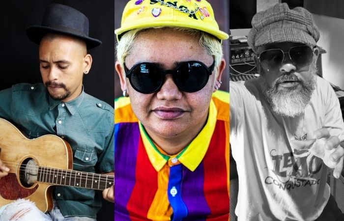 Buguinha Dub, Jessica Caetano e Déu são alguns nomes da programação/Foto: Buguinha Dub, Ze%u0301 de Holanda e Déu/Divulgação