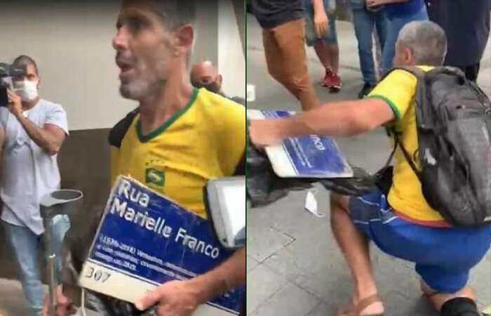 Homem é agredido na porta da PF-RJ por bolsonaristas/Foto: REPRODUÇÃO/Rádio Tupi Homem é agredido na porta da PF-RJ por bolsonaristas/Foto: REPRODUÇÃO/Rádio Tupi