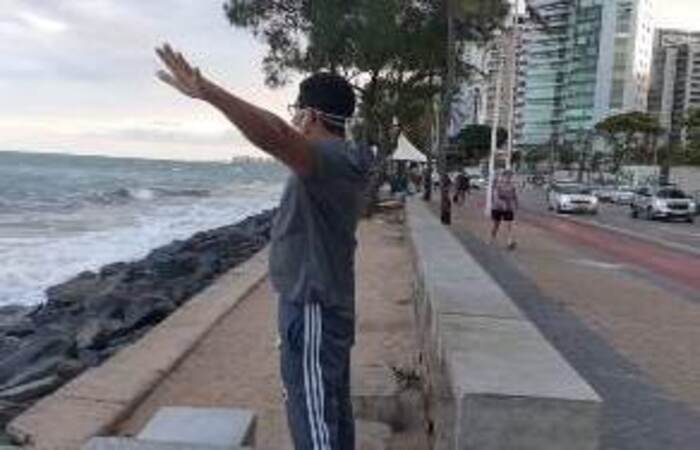 Gilberto pediu para conhecer a praia de Boa Viagem/Foto: Divulgação