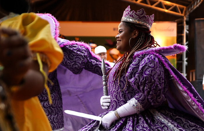 Maracatu Leão Coroado no Carnaval na Casa da Cultura no Carnaval na Casa da Cultura, em 2019/Foto: Fernando Figueroa/ Secult PE - Fundarpe
