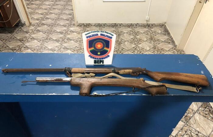 Armas apreendidas na casa do paraguaio./Foto: Divulgação