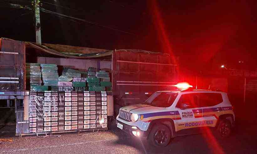 /Droga estava escondida em carga de arroz. Foto: Divulgação/PMMG /Droga estava escondida em carga de arroz. Foto: Divulgação/PMMG
