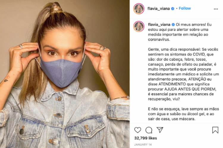 /A ex-BBB Flávia Viana foi paga pelo governo federal para promover o uso do KIT Covid. Foto: Reprodução/Instagram /A ex-BBB Flávia Viana foi paga pelo governo federal para promover o uso do KIT Covid. Foto: Reprodução/Instagram