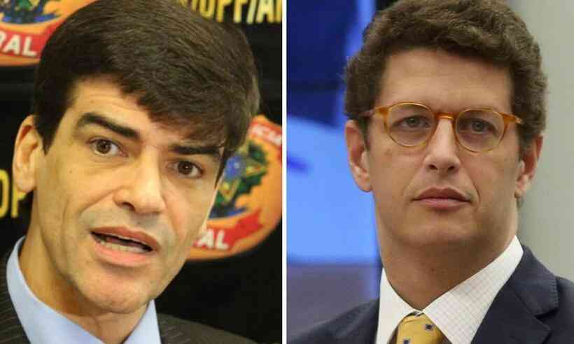 /Superintendente da PF do Amazonas, Alexandre Saraiva, e o ministro do Meio Ambiente, Ricardo Salles. Foto: Agência Brasil/Reprodução /Superintendente da PF do Amazonas, Alexandre Saraiva, e o ministro do Meio Ambiente, Ricardo Salles. Foto: Agência Brasil/Reprodução