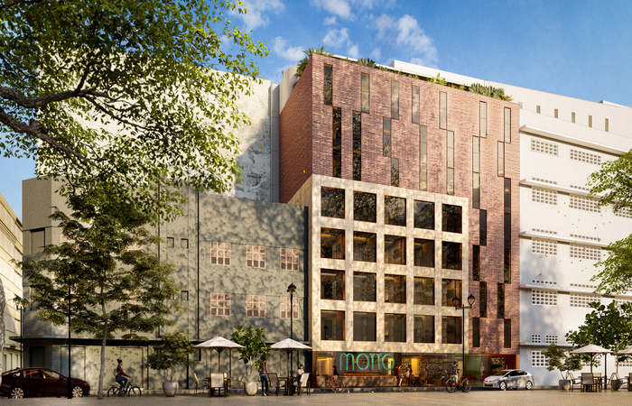 O hotel terá 9 pavimentos, incluindo um café boutique, espaço para coworking e um Rooftop Pub/Divulgação/MUV O hotel terá 9 pavimentos, incluindo um café boutique, espaço para coworking e um Rooftop Pub/Divulgação/MUV