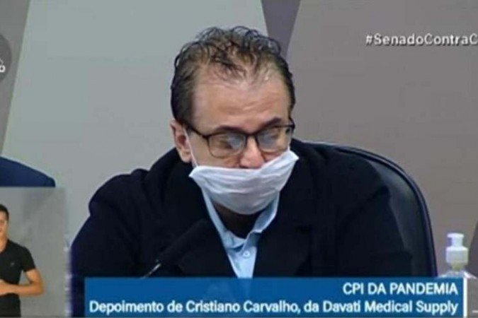 /Representante da Davati Medical Supply no Brasil teceu duras críticas a militares lotados no Ministério da Saúde. Foto: Reprodução/TV Senado