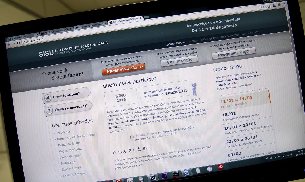 /As vagas estarão disponíveis nos canais de comunicação do MEC e na página do Sisu. Foto: Elza Fiuza/Agência Brasil /As vagas estarão disponíveis nos canais de comunicação do MEC e na página do Sisu. Foto: Elza Fiuza/Agência Brasil