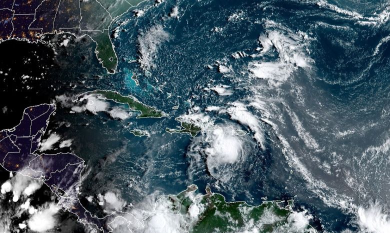 /Imagem de satélite mostra a tempestade tropical Fred ao sudeste da República Dominicana. Foto: NOAA/GOES-EAST GEOCOLOR /Imagem de satélite mostra a tempestade tropical Fred ao sudeste da República Dominicana. Foto: NOAA/GOES-EAST GEOCOLOR