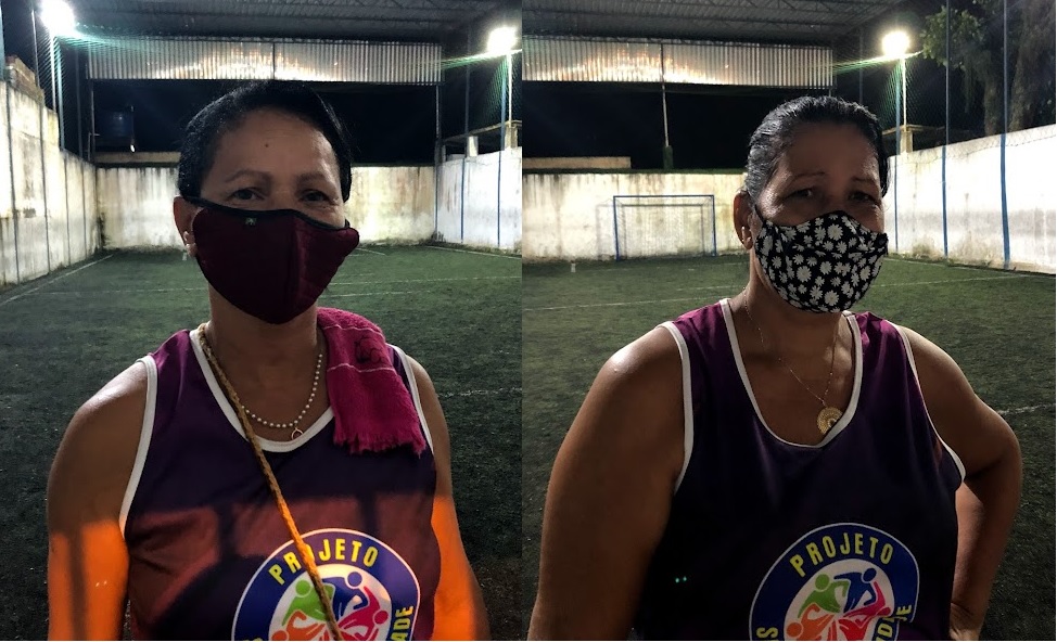 Edna e Agineide relatam a melhora da saúde depois da prática de atividade física.