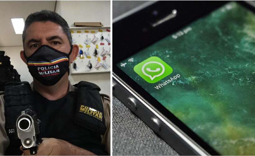 Sargento tira foto com arma e envia a golpista do WhatsApp como 'comprovante bancário'/Foto: Reprodução e Pixabay Sargento tira foto com arma e envia a golpista do WhatsApp como 'comprovante bancário'/Foto: Reprodução e Pixabay
