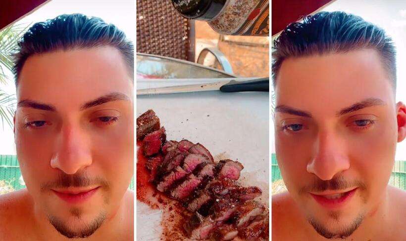Filho '04' do presidente Jair Bolsonaro, Jair Renan posta imagens do churrasco que faz em casa nesta quarta-feira (15)/Foto: Reprodução/Redes sociais Filho '04' do presidente Jair Bolsonaro, Jair Renan posta imagens do churrasco que faz em casa nesta quarta-feira (15)/Foto: Reprodução/Redes sociais