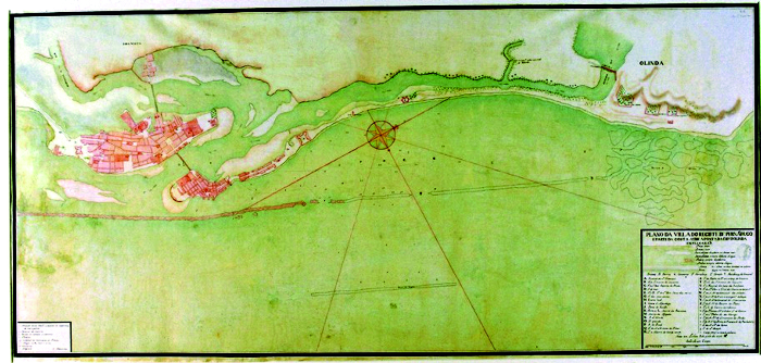 Mapa do Recife no século 18