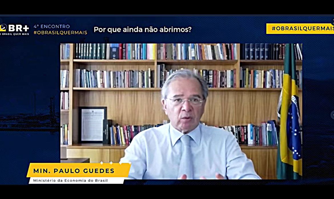 /Guedes participou de evento da Câmara Internacional de Comércio. Foto: Reprodução/Twitter ICC Brasil