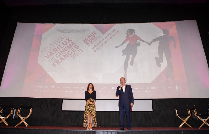 Emannuelle e Christian Boudier na abertura do festival, no Rio de Janeiro