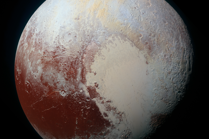 /A espaçonave New Horizons da NASA capturou esta visão colorida de alta resolução de Plutão em 14 de julho de 2015. Foto: Credit: NASA/JHUAPL/SwRI