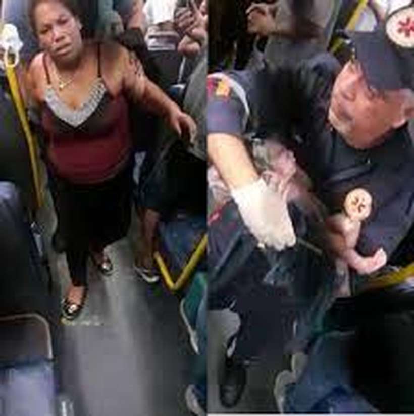 Criança nasceu dentro de ônibus no Rio de Janeiro e recebeu muitos aplausos/Foto: Reprodução