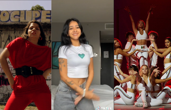 A reprodução serializada de danças no aplicativo TikTok é atravessada por diversas questões estéticas e políticas/Cia Etc/TikTok/Poladia/Divulgação A reprodução serializada de danças no aplicativo TikTok é atravessada por diversas questões estéticas e políticas/Cia Etc/TikTok/Poladia/Divulgação