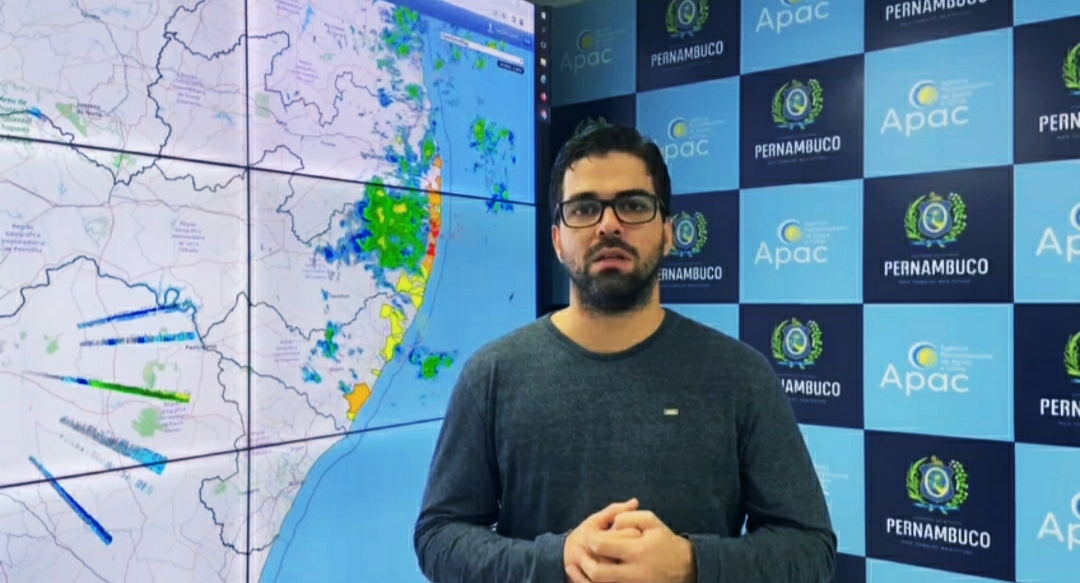 O meteorologista da Agência Pernambucana de Águas e Climas, Thiago do Vale, cita possibilidade de chuvas até agosto/Divulgação/APAC