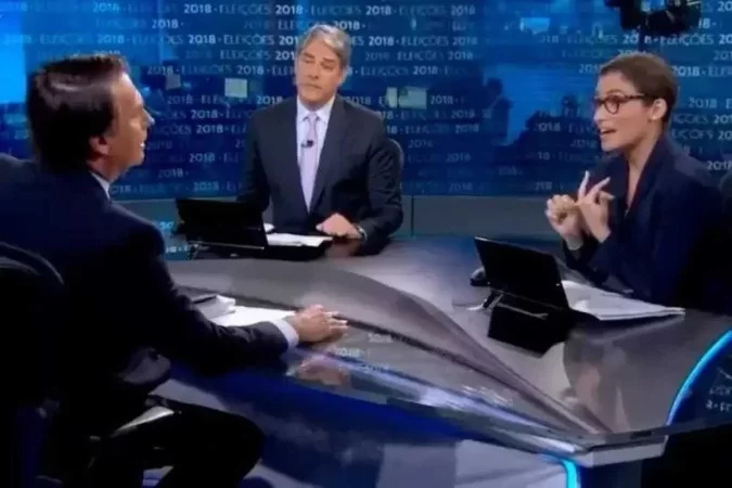 Bolsonaro foi o primeiro sorteado para ser entrevistado pelo Jornal Nacional -/Foto: Tv Globo/Reprodução Bolsonaro foi o primeiro sorteado para ser entrevistado pelo Jornal Nacional -/Foto: Tv Globo/Reprodução