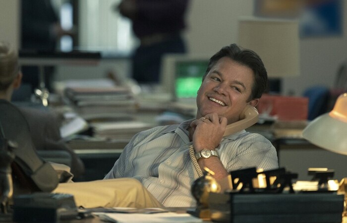/Matt Damon interpreta Sonny Vaccaro, responsável pela criaçãO DO famoso tênis Air Jordan. Warner/Divulgação.