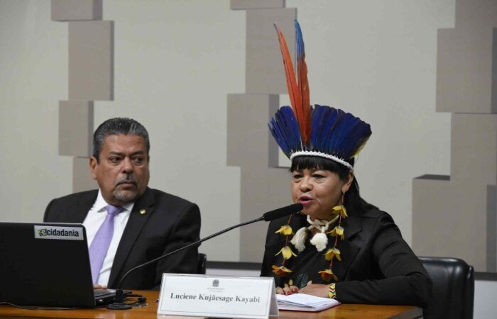 Luciene Kujãesage Kayabi disse, em depoimento à CPI, que ONGs estrangeiras enriquecem às custas da riqueza da Amazônia./Crédito: Roque de Sá/Agência Senado Luciene Kujãesage Kayabi disse, em depoimento à CPI, que ONGs estrangeiras enriquecem às custas da riqueza da Amazônia./Crédito: Roque de Sá/Agência Senado
