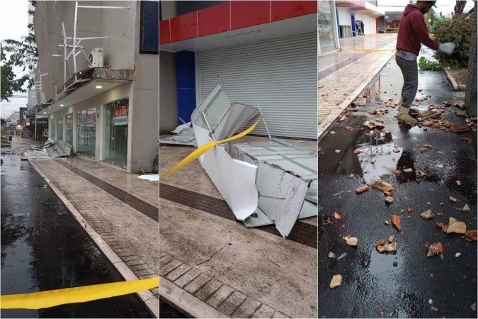 Queda de marquise em Balneário Camboriú deixa duas pessoas feridas/foto: Divulgação/CBMSC Queda de marquise em Balneário Camboriú deixa duas pessoas feridas/foto: Divulgação/CBMSC