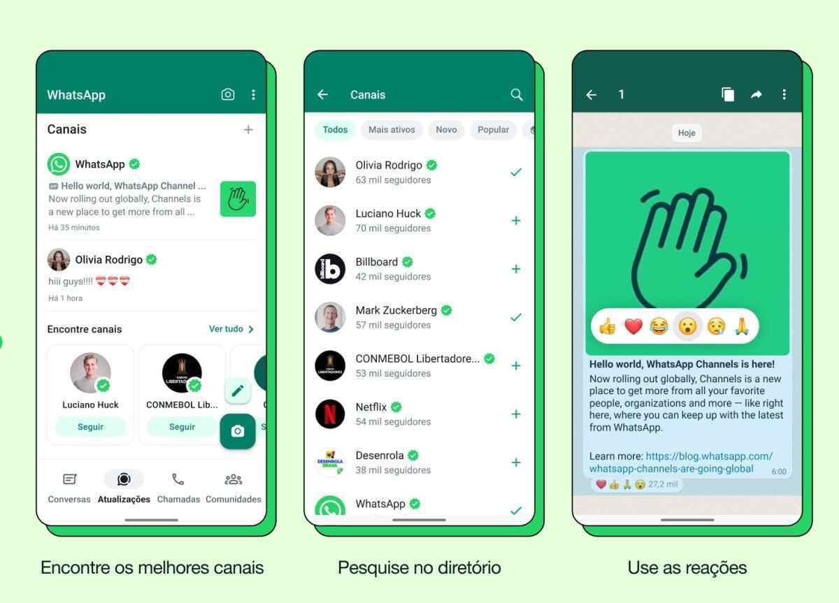 Ele fica separado das conversas, no campus Atualizações e não é possível visualizar quem você está seguindo
