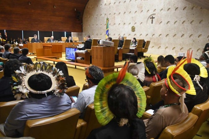 Placar no STF está 4x2 contra o marco temporal. A tese restringe a demarcação de terras indígenas/Rosinei Coutinho/SCO/STF Placar no STF está 4x2 contra o marco temporal. A tese restringe a demarcação de terras indígenas/Rosinei Coutinho/SCO/STF