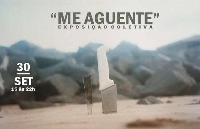 O nome da exposição vem da obra de mesmo nome de Júnior Pimenta, uma bandeira preta com os dizeres bordados em branco/Divulgação O nome da exposição vem da obra de mesmo nome de Júnior Pimenta, uma bandeira preta com os dizeres bordados em branco/Divulgação