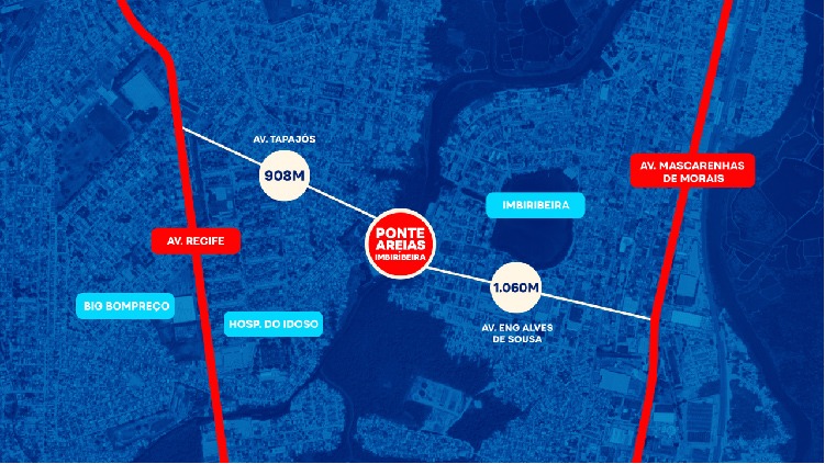 Mapa mostra localização da nova ponte