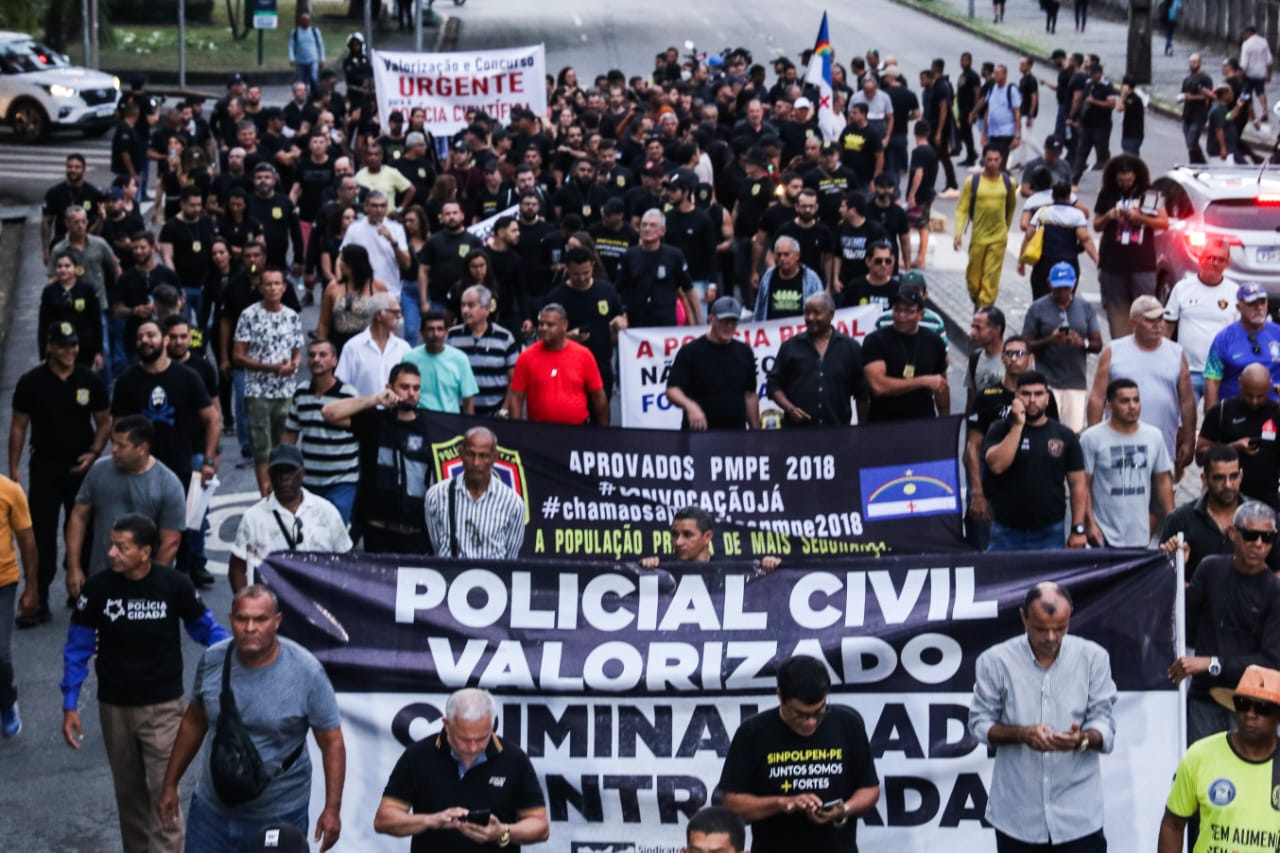 Policiais penais se mobilizaram para fazer cobranças ao governo/Foto: Sandy James/DP