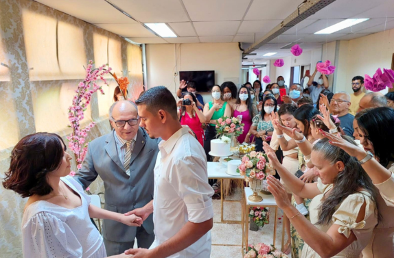 Casamento de Isabelly e Ângelo foi realizado na última quarta-feira (1)/Foto: Divulgação Casamento de Isabelly e Ângelo foi realizado na última quarta-feira (1)/Foto: Divulgação